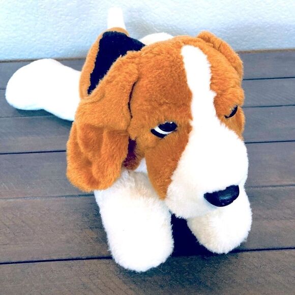 Bassett Hound Tricolor Plush Dog Stuffed Animal Aurora Toy - Picture 2 of 5